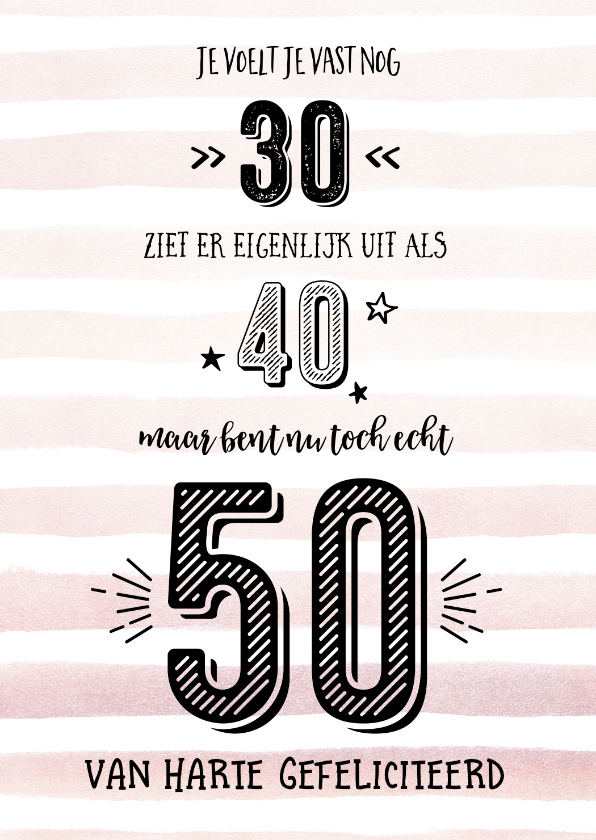 Scheiden Vol gokken Nu echt 50 aquarelstrepen peach | Kaartje2go