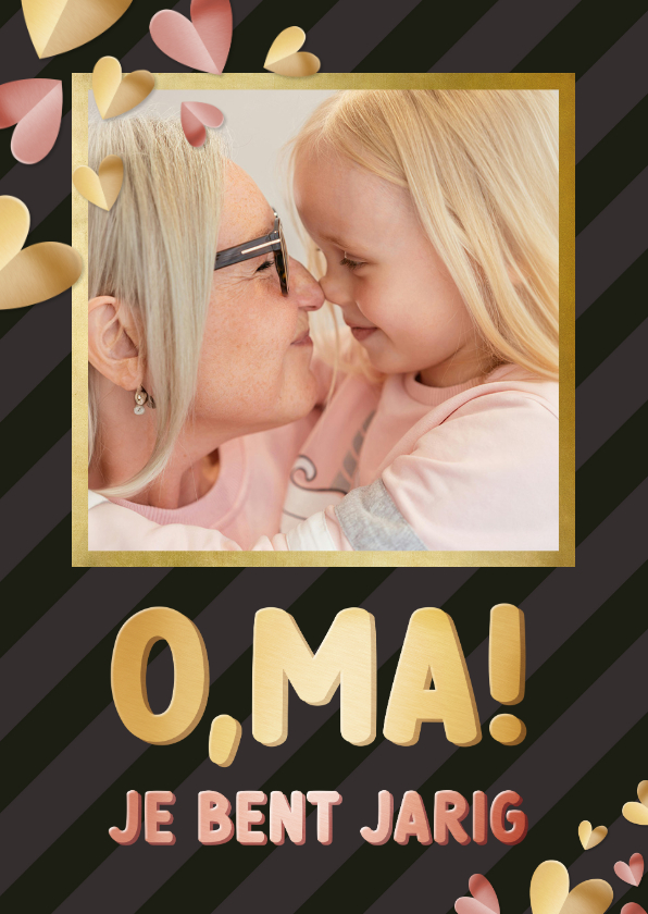 Verjaardagskaarten - Originele verjaardagskaart voor een moeder en oma - hartjes