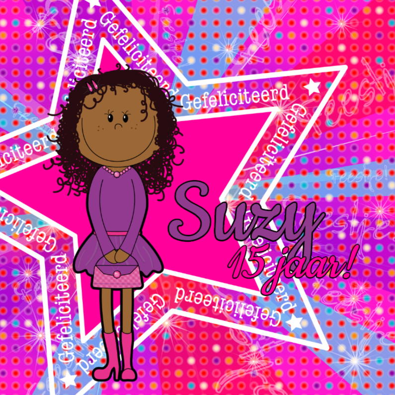 PARTY GIRLS DISCO roze meisje - Verjaardagskaarten Verjaardagskaarten - PARTY GIRLS DISCO roze meisje