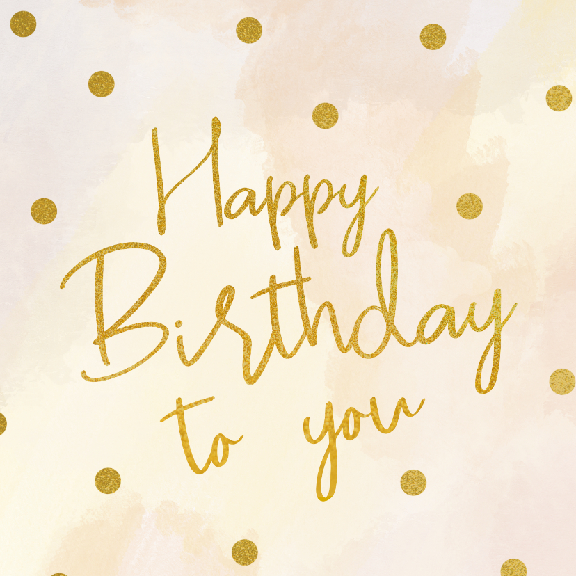 Verjaardagskaarten - Pastel verjaardagskaart met gouden glitter confetti