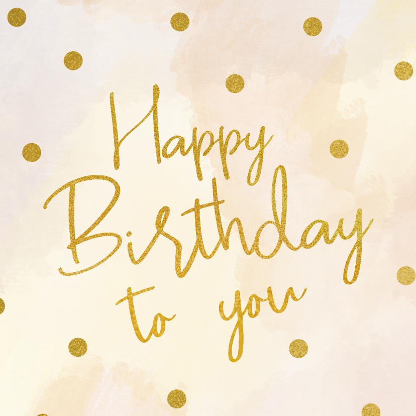 Pastel verjaardagskaart met gouden glitter confetti - Verjaardagskaarten Verjaardagskaarten - Pastel verjaardagskaart met gouden glitter confetti