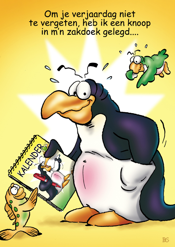 Pinguins verjaardag kalender - Verjaardagskaarten Verjaardagskaarten - Pinguins verjaardag kalender