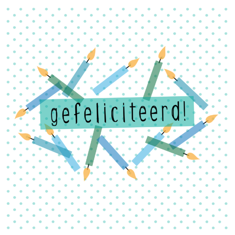 Polkadot gefeliciteerd! - Verjaardagskaarten Verjaardagskaarten - Polkadot gefeliciteerd!