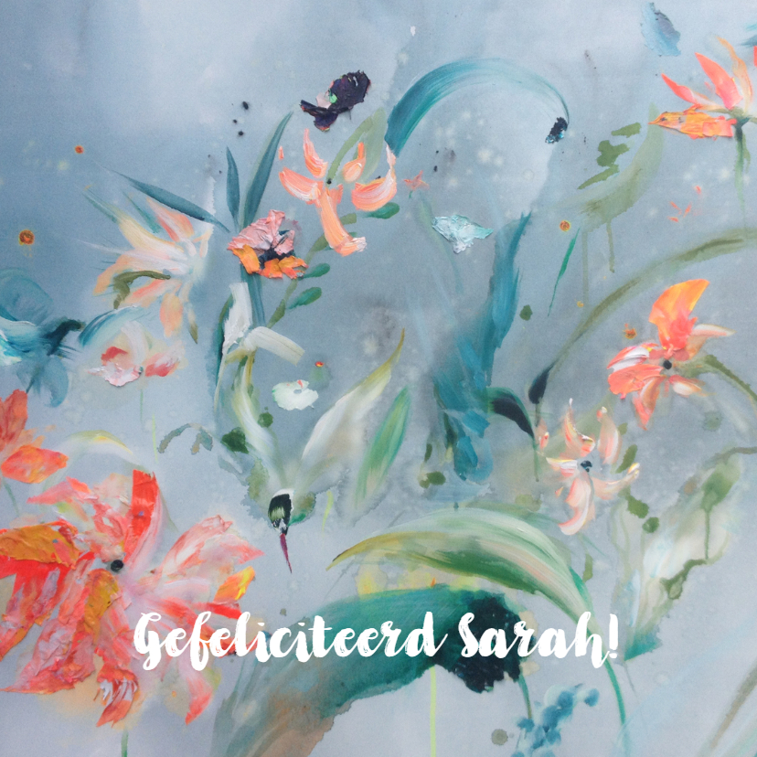 Print schilderij Bird met eigen tekst - Verjaardagskaarten Verjaardagskaarten - Print schilderij Bird met eigen tekst