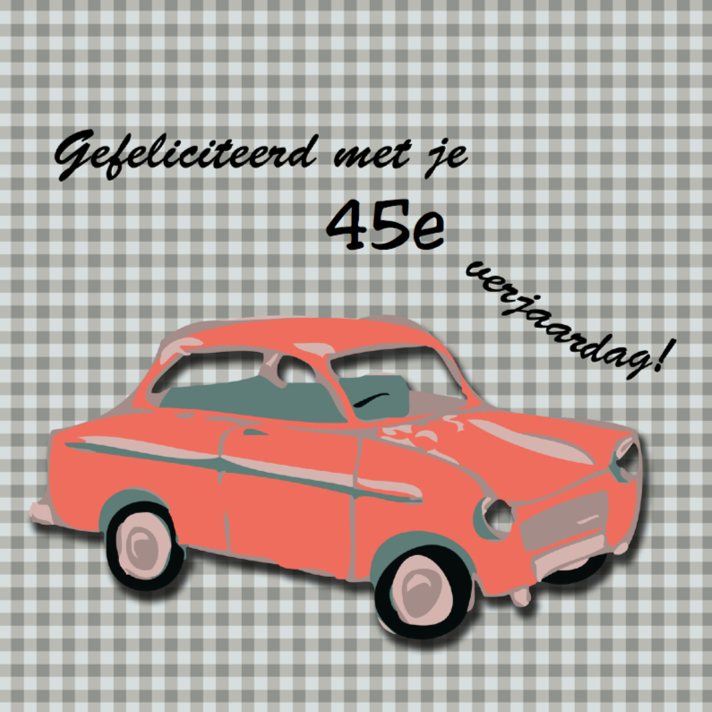 Rode auto - Verjaardagskaarten Verjaardagskaarten - Rode auto