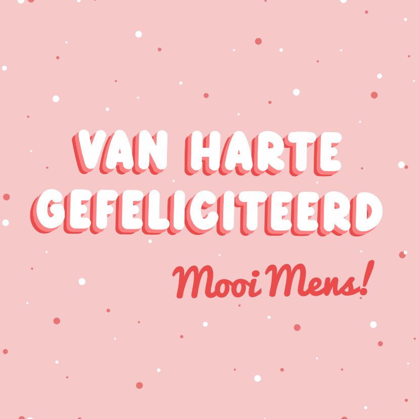 Roze verjaardagskaart met stipjes mooi mens - Verjaardagskaarten Verjaardagskaarten - Roze verjaardagskaart met stipjes mooi mens