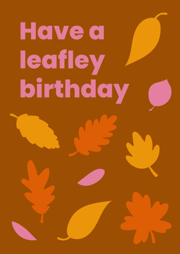 Staande verjaardagskaart in warme kleuren met herfst thema - Verjaardagskaarten Verjaardagskaarten - Staande verjaardagskaart in warme kleuren met herfst thema