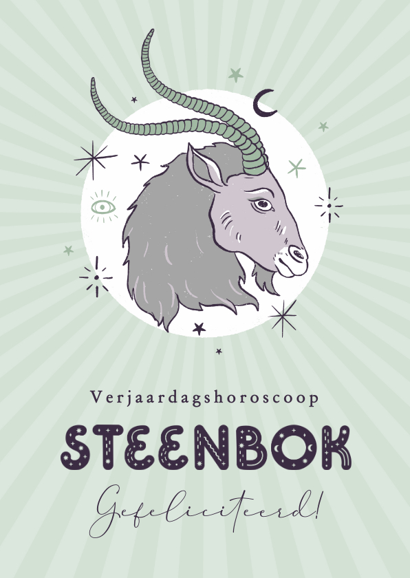 Verjaardagskaarten - Steenbok horoscoop verjaardagskaart spiritueel zodiac