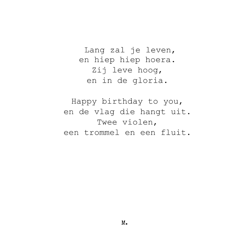 Stijlvolle verjaardagskaart met grappig gedicht - Verjaardagskaarten Verjaardagskaarten - Stijlvolle verjaardagskaart met grappig gedicht