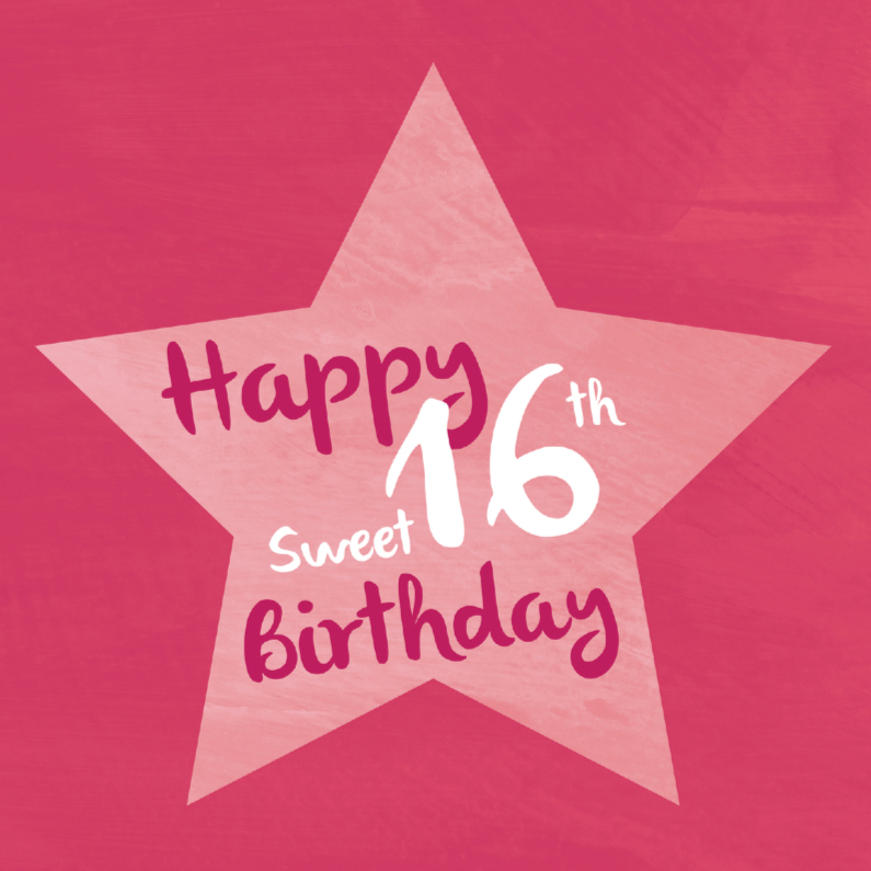 Verjaardagskaarten - Sweet 16 verjaardagskaart