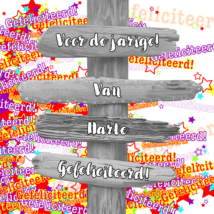 Trendy verjaardagskaart 4knt - Verjaardagskaarten Verjaardagskaarten - Trendy verjaardagskaart 4knt