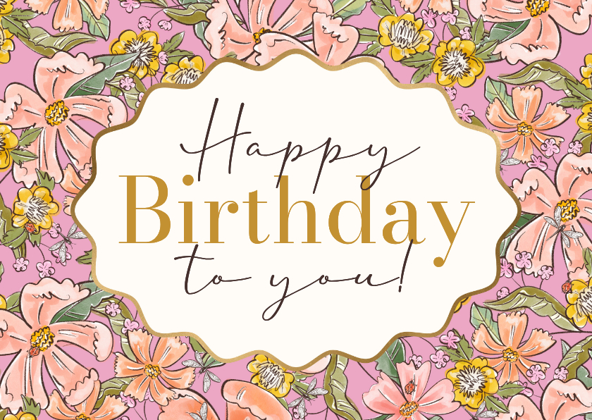 Trendy verjaardagskaart floral zomer bloemen kleurrijk - Verjaardagskaarten Verjaardagskaarten - Trendy verjaardagskaart floral zomer bloemen kleurrijk