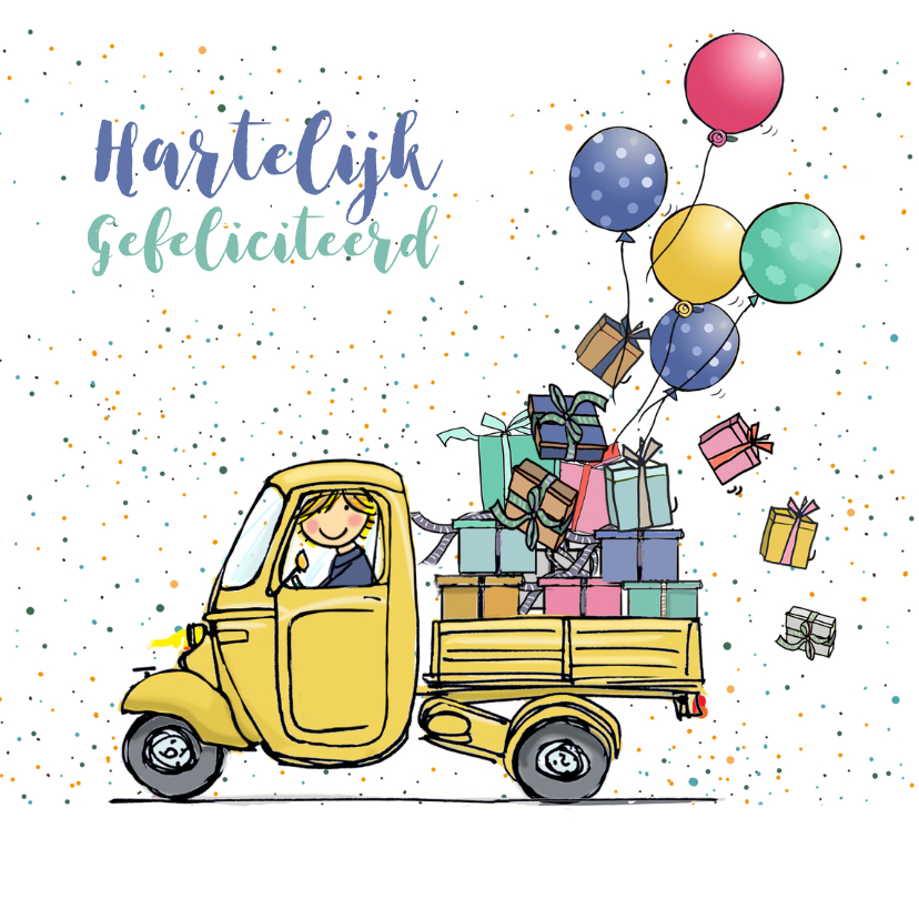 Tuktuk met alles - Verjaardagskaarten Verjaardagskaarten - Tuktuk met alles