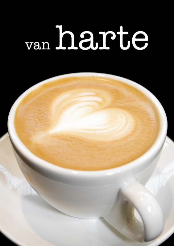 Van Harte - Capppuccino - Verjaardagskaarten Verjaardagskaarten - Van Harte - Capppuccino