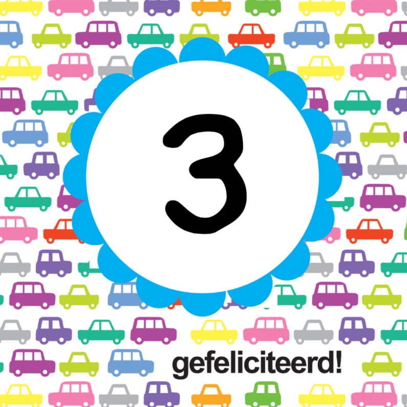 Verjaardag Autootjes Kaart - Verjaardagskaarten Verjaardagskaarten - Verjaardag Autootjes Kaart