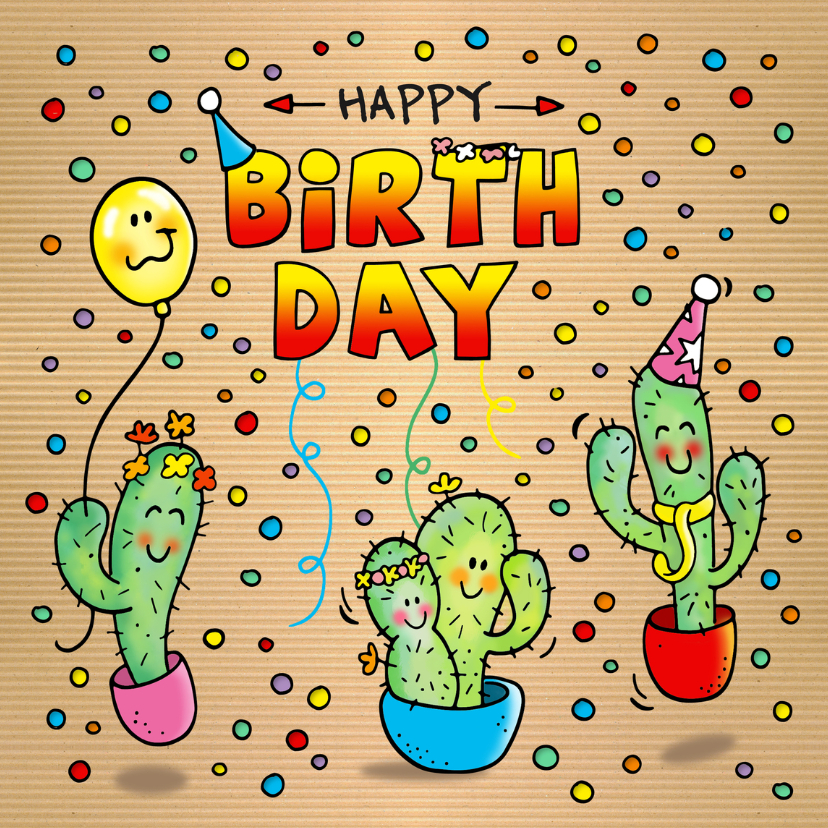 Verjaardagskaarten - Verjaardag Cactus Fiësta