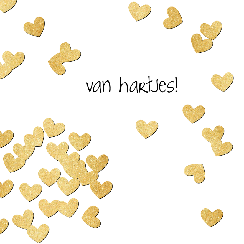 Verjaardag gouden hartjes - SV - Verjaardagskaarten Verjaardagskaarten - Verjaardag gouden hartjes - SV