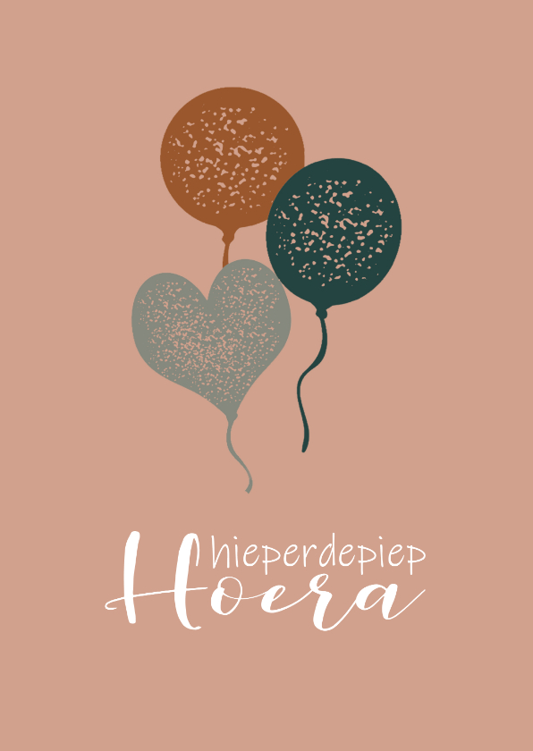 Verjaardagskaarten - Verjaardag hieperdepiep ballonnen