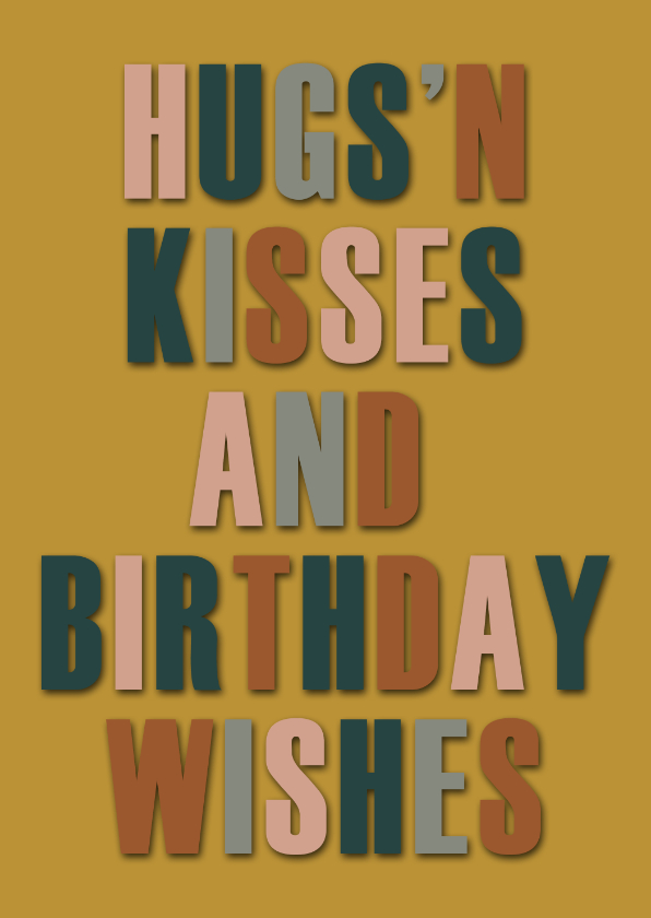 Verjaardagskaarten - Verjaardag hugs'n kisses