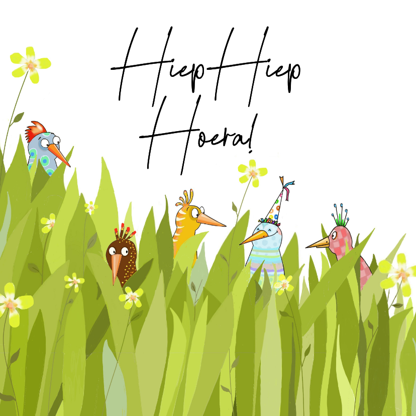 Verjaardagskaarten - Verjaardag - Jarige vogel