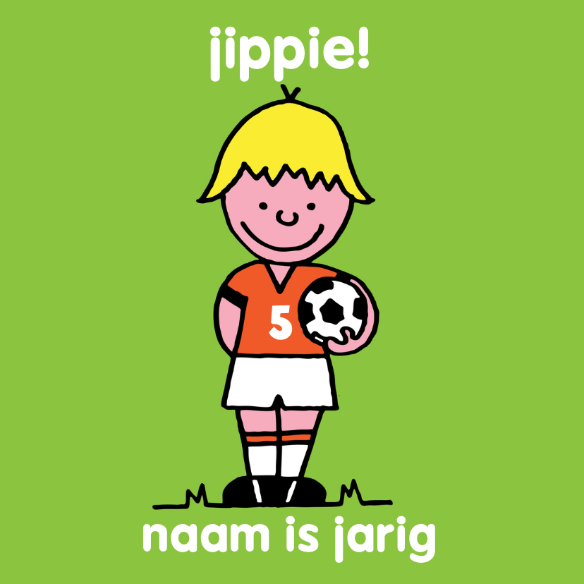 Verjaardag jongen oranje voetbal - Verjaardagskaarten Verjaardagskaarten - Verjaardag jongen oranje voetbal