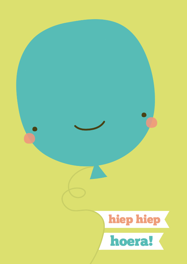 Verjaardag Kawaii Ballon - Verjaardagskaarten Verjaardagskaarten - Verjaardag Kawaii Ballon