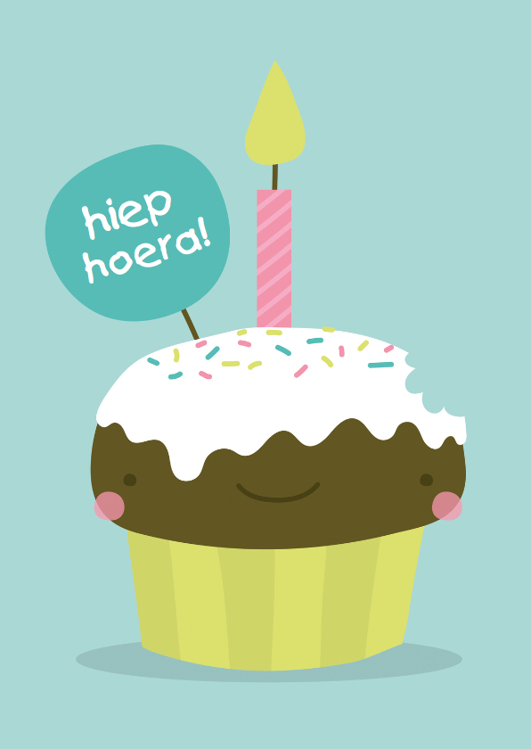 Verjaardag Kawaii Cupcake - Verjaardagskaarten Verjaardagskaarten - Verjaardag Kawaii Cupcake