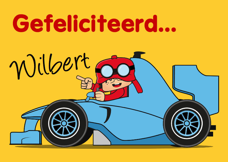 Verjaardagskaarten - verjaardag kinderfeest raceauto M