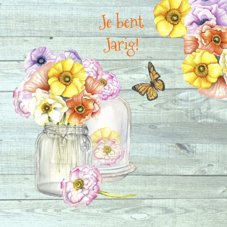 verjaardag klaprozen glas - Verjaardagskaarten Verjaardagskaarten - verjaardag klaprozen glas