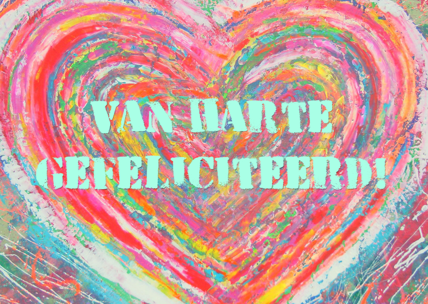Verjaardag kleurrijk hart IW - Verjaardagskaarten Verjaardagskaarten - Verjaardag kleurrijk hart IW