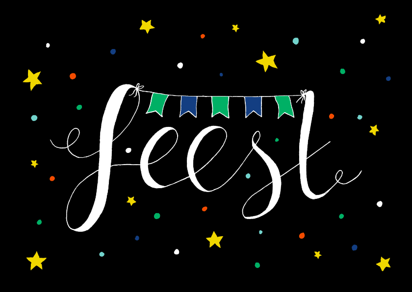 Verjaardag man feest zwart - HR - Verjaardagskaarten Verjaardagskaarten - Verjaardag man feest zwart - HR