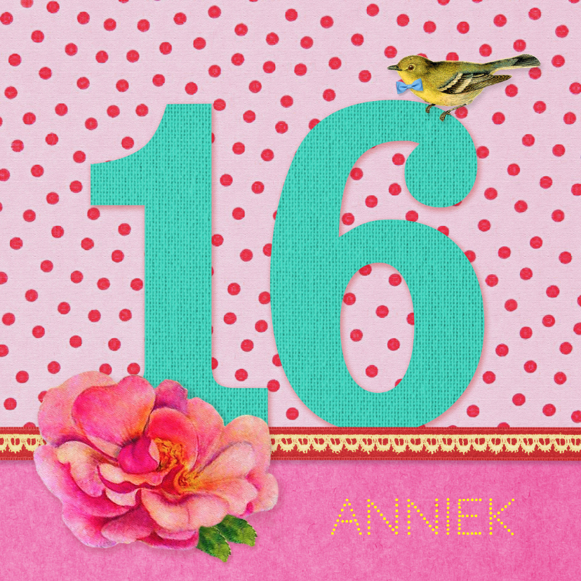 Nieuw Verjaardag Meisje 16 - Verjaardagskaarten | Kaartje2go KF-46