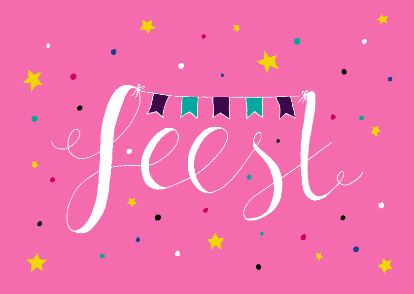 Verjaardag meisje feest roze - HR - Verjaardagskaarten Verjaardagskaarten - Verjaardag meisje feest roze - HR
