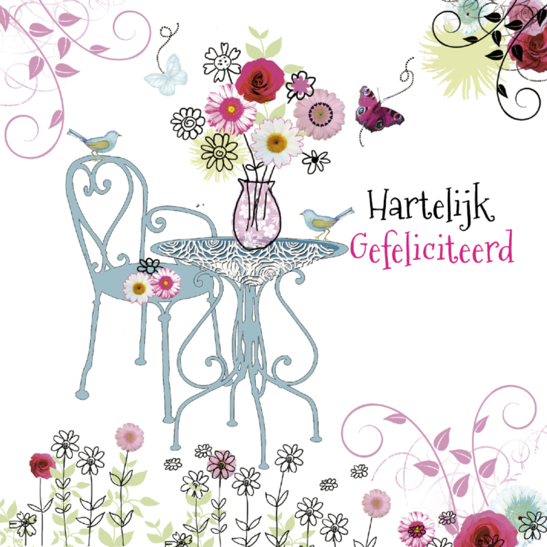 Verjaardag met leuk tuinsetje - Verjaardagskaarten Verjaardagskaarten - Verjaardag met leuk tuinsetje