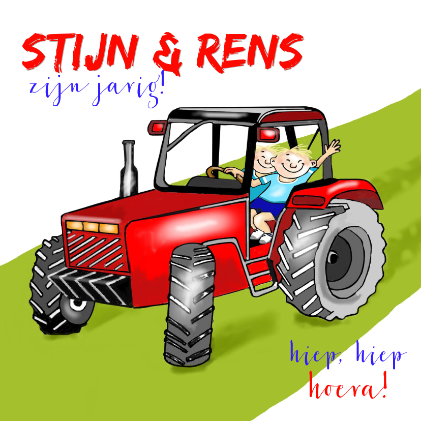 Verjaardag op de tractor - Verjaardagskaarten Verjaardagskaarten - Verjaardag op de tractor