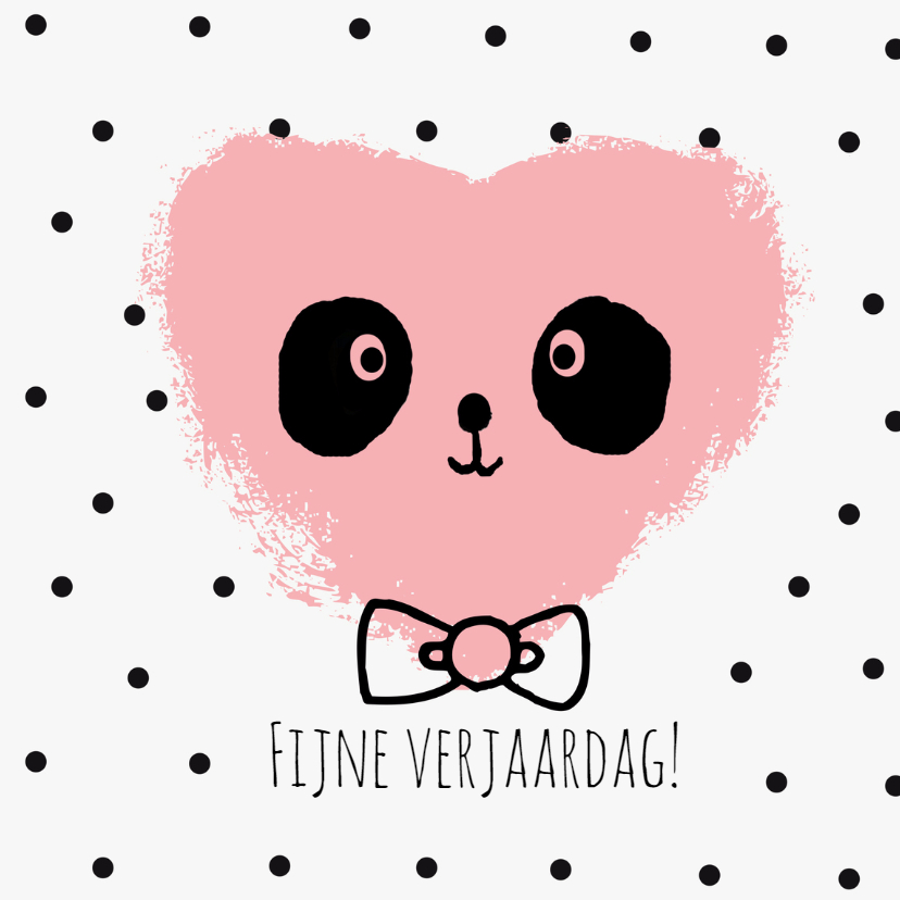 Verjaardag Panda Hart - Verjaardagskaarten Verjaardagskaarten - Verjaardag Panda Hart