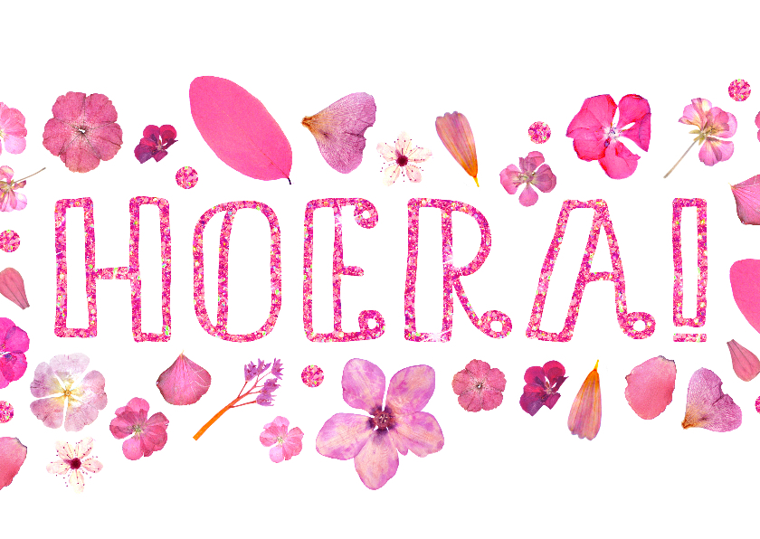 Verjaardag roze bloemen - Verjaardagskaarten Verjaardagskaarten - Verjaardag roze bloemen