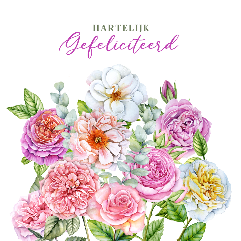 Verjaardagskaarten - Verjaardag rozen leeftijd