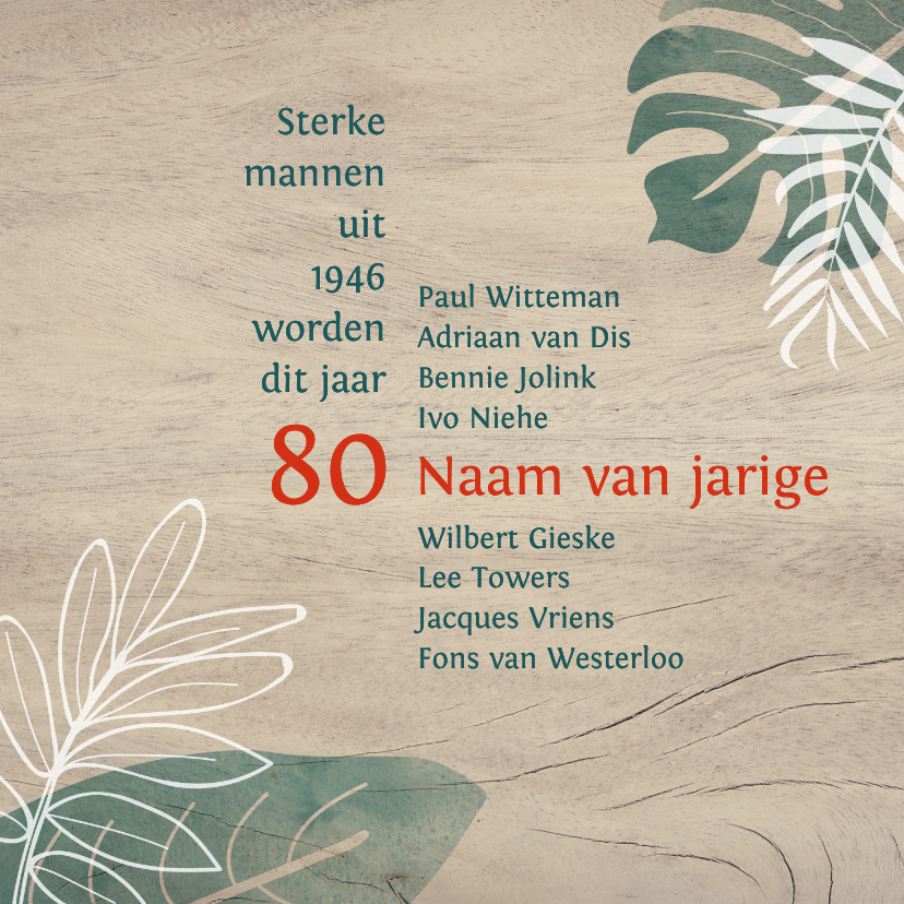 Verjaardagskaarten - Verjaardag Sterke mannen uit 1946