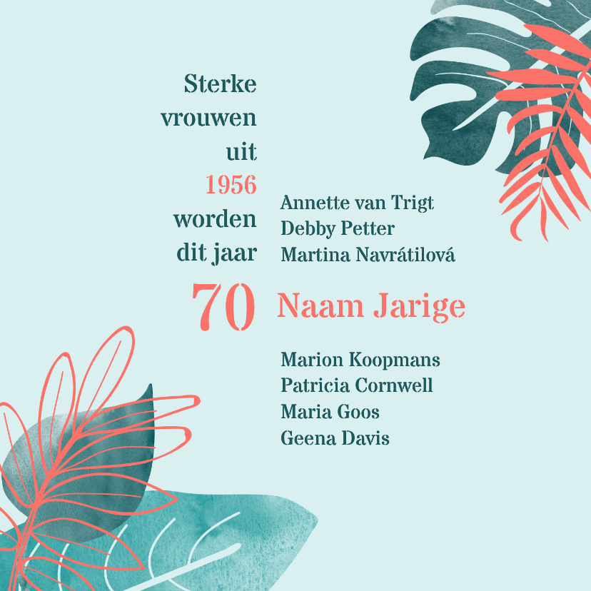 Verjaardagskaarten - Verjaardag Sterke vrouwen uit 1956