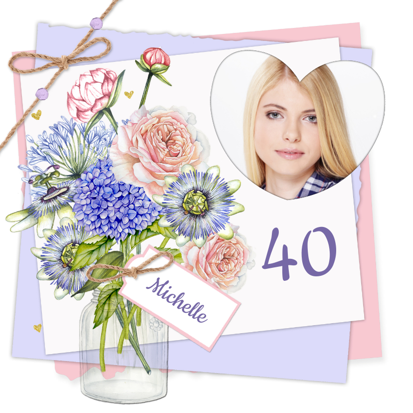 Verjaardag vaas bloemen - Verjaardagskaarten Verjaardagskaarten - Verjaardag vaas bloemen