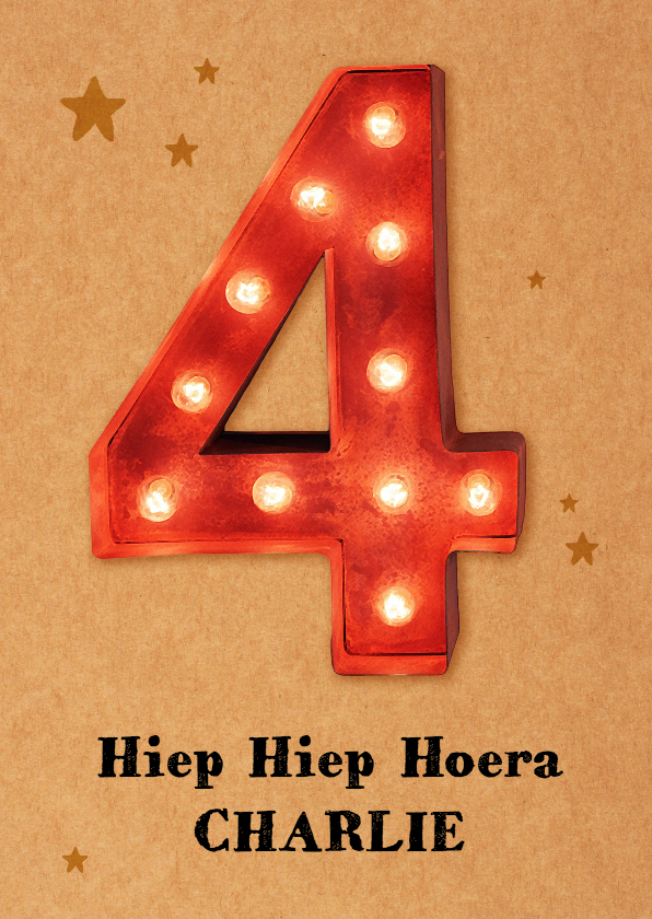 Verjaardag Vintage 4 lampjes - Verjaardagskaarten Verjaardagskaarten - Verjaardag Vintage 4 lampjes