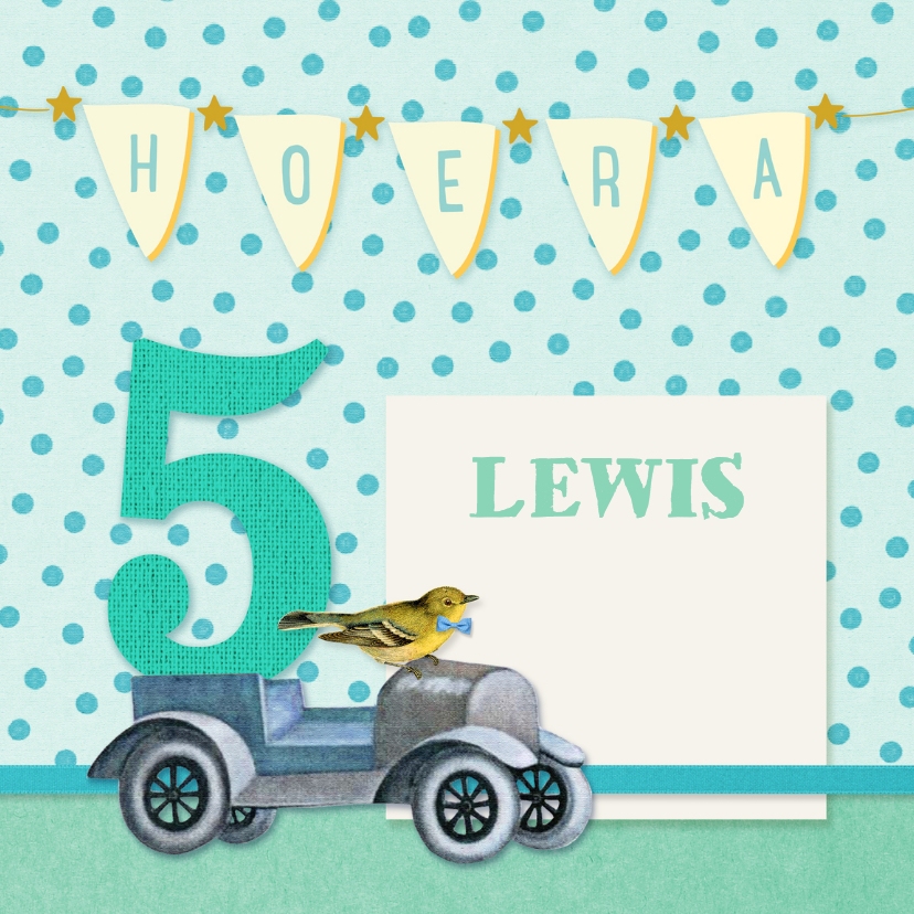 Verjaardag Vintage 5 jaar - Verjaardagskaarten Verjaardagskaarten - Verjaardag Vintage 5 jaar
