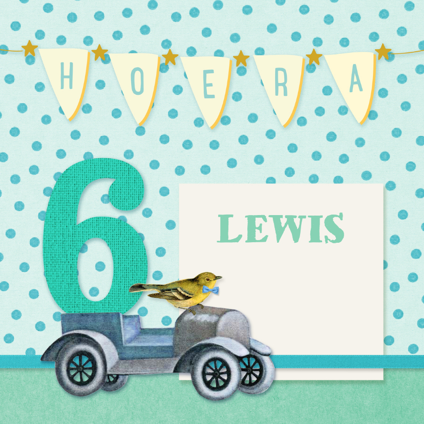 Verjaardag vintage 6 jaar - Verjaardagskaarten Verjaardagskaarten - Verjaardag vintage 6 jaar