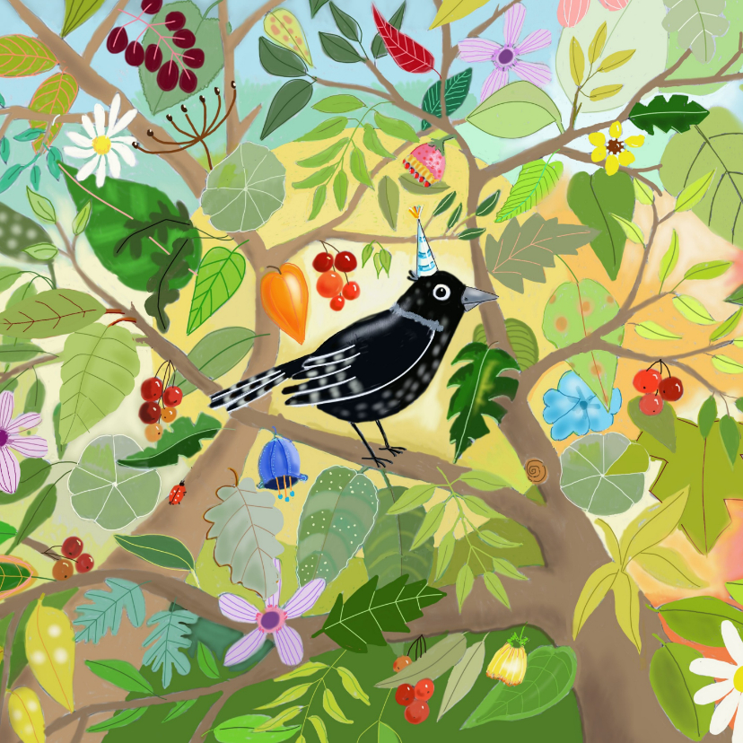 Verjaardag - Vogeltje in het groen - Verjaardagskaarten Verjaardagskaarten - Verjaardag - Vogeltje in het groen