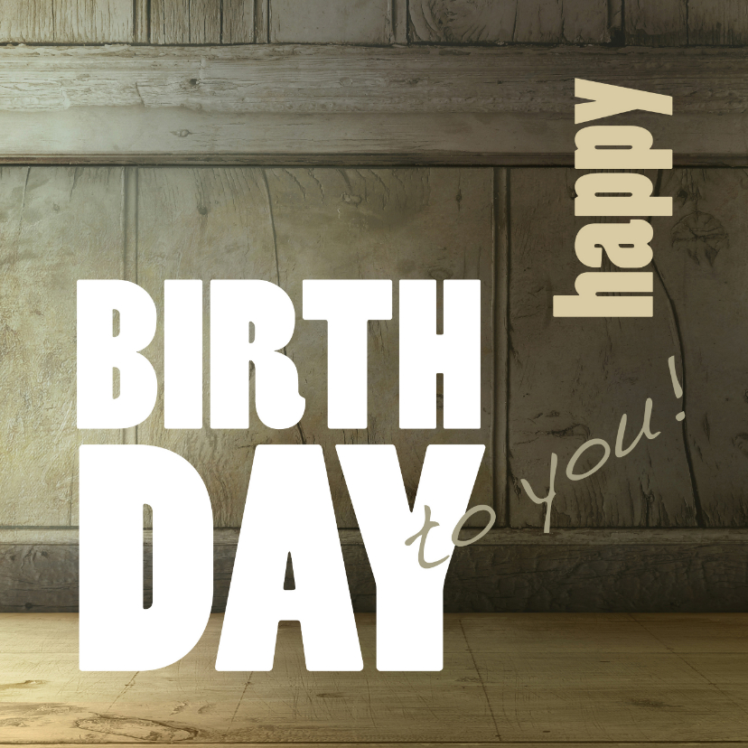Verjaardagkaart Happy Birthday Hout - SG - Verjaardagskaarten Verjaardagskaarten - Verjaardagkaart Happy Birthday Hout - SG