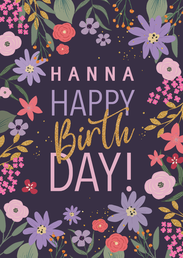 Verjaardagskaarten - Verjaardagkaart mama bloemen met lila en paars