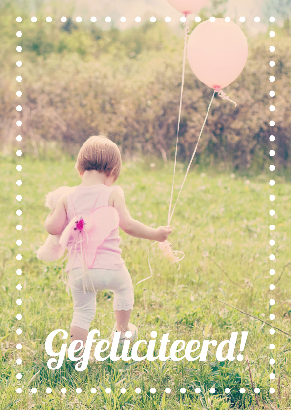 Verjaardagkaart meisje ballonnen - Verjaardagskaarten Verjaardagskaarten - Verjaardagkaart meisje ballonnen