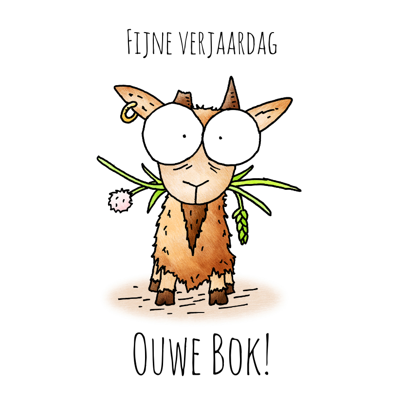 Verjaardagskaarten - Verjaardagsfelicitatie geit - Fijne verjaardag ouwe bok!