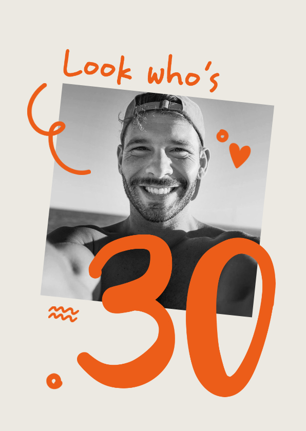 Verjaardagskaart 30 jaar met foto en vormpjes - Verjaardagskaarten Verjaardagskaarten - Verjaardagskaart 30 jaar met foto en vormpjes